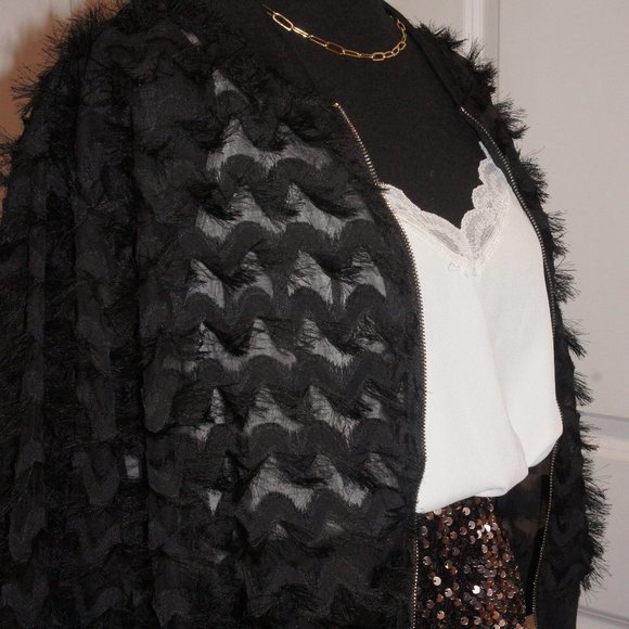 REDUCED-2 Piece Set ~Shein Curve 2XL Jacket and Glitter Bangle Skirt XL - Picture 2 of 4